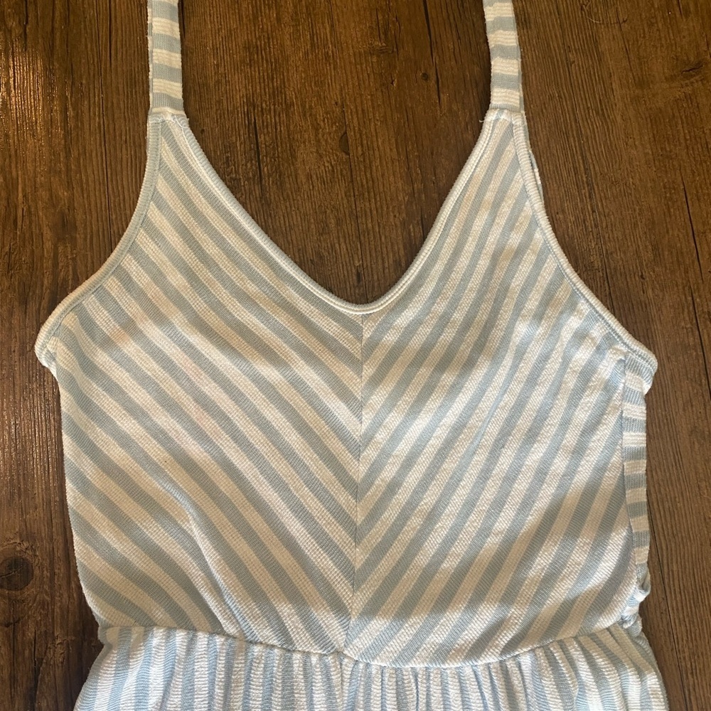 Summer Striped Blue and White Kids Dress Small - Picture 2 of 5